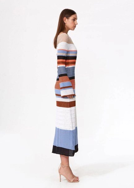 Organik Pamuk Keten Karışımlı Triko Elbise - 4