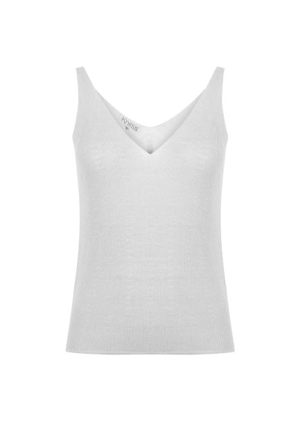 Organik Pamuk Keten Karışımlı Triko Üst Beyaz - 6