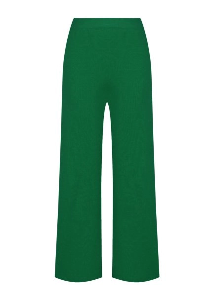 Organik Pamuk Keten Karışımlı Yeşil Triko Pantolon - 6