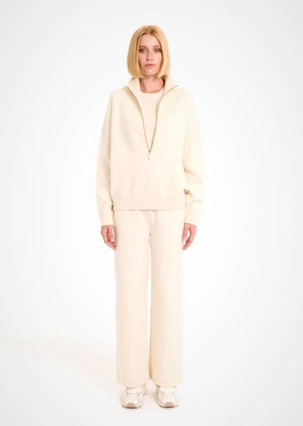 Organik Pamuk Krem Loungewear Triko - 2