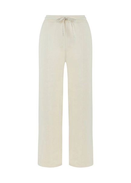 Organik Pamuk Krem Loungewear Triko Pantolon - 6