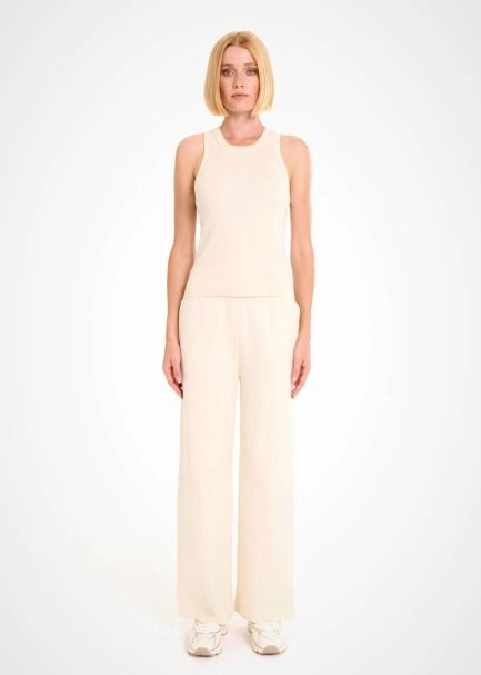 Organik Pamuk Krem Loungewear Triko Üst - 2