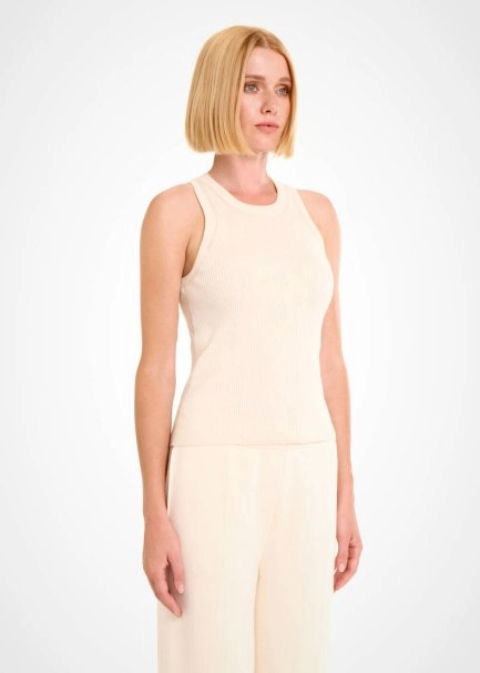 Organik Pamuk Krem Loungewear Triko Üst - 3