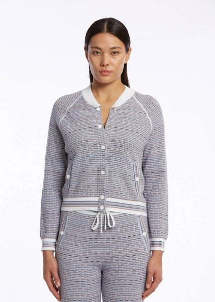 Organik Pamuk Mavi Triko Spor Ceket - 4