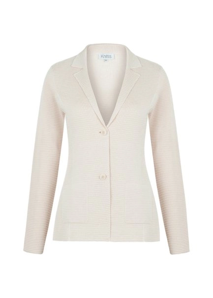 Organik Pamuk Özel Örgü TaSarımlı Bej Triko Ceket - 8