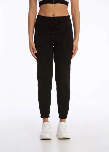 Organik Pamuk Siyah Triko Spor Pantolon - 1