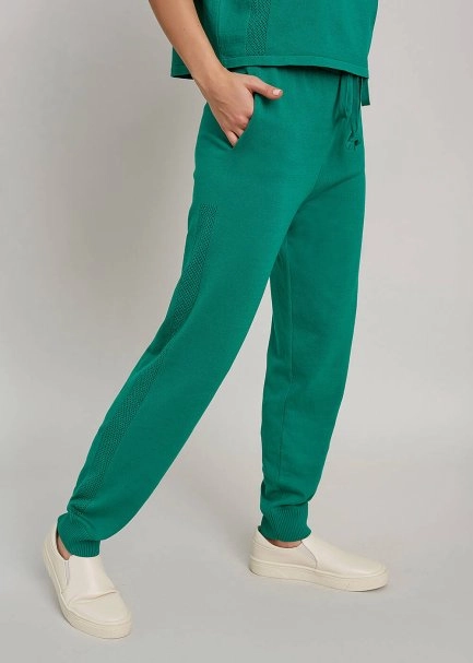 Organik Pamuk Yeşil Triko Jogging Pantolon - 3
