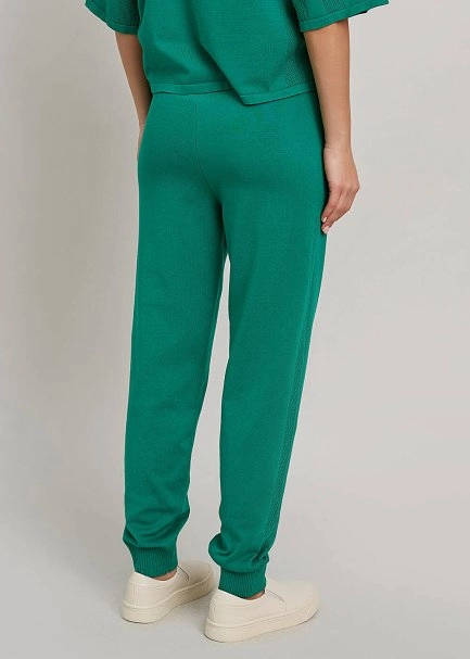Organik Pamuk Yeşil Triko Jogging Pantolon - 6