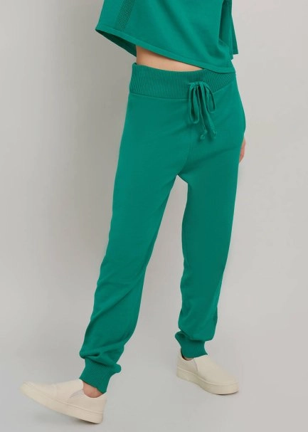 Organik Pamuk Yeşil Triko Jogging Pantolon - 7