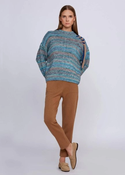 Organik Pamuk Yün Karışımlı Mavi Triko - 5