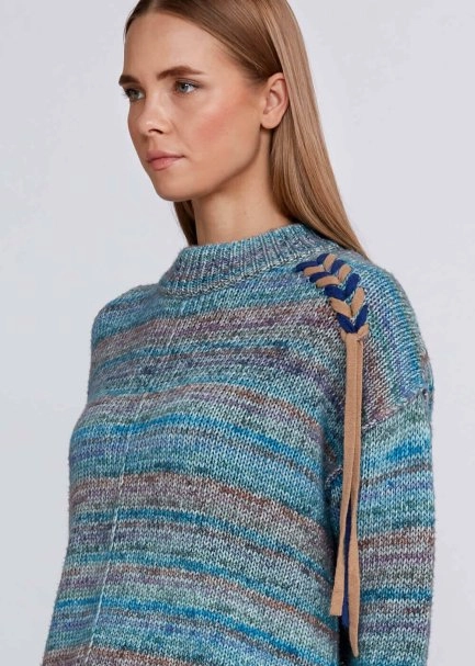 Organik Pamuk Yün Karışımlı Mavi Triko - 7