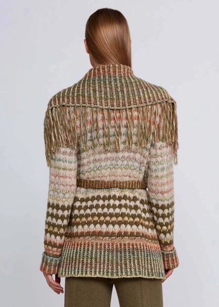 Organik Pamuk Yün Karışımlı Çok Renkli Triko Hırka - 3