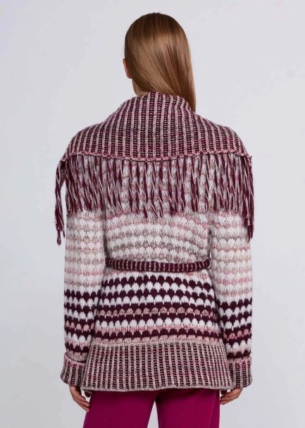 Organik Pamuk Yün Karışımlı Pembe Triko Hırka - 3