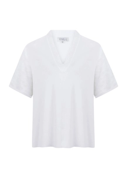 Örgü Detaylı Oversize Beyaz Triko Üst - 6