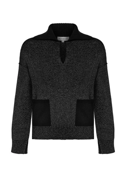 OVERSIZE BLACK SWEATER - 6