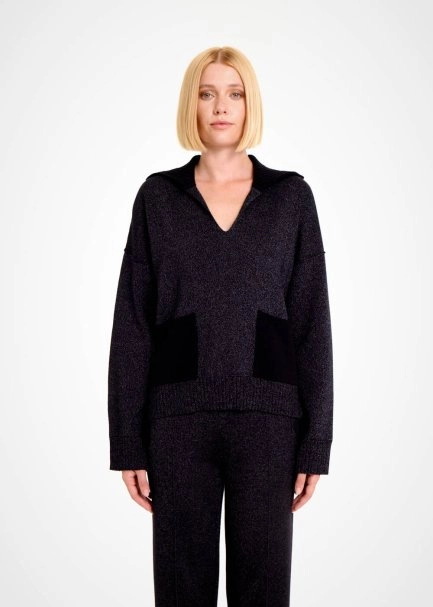 OVERSIZE BLACK SWEATER - 1