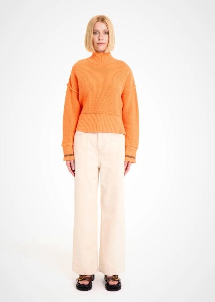 OVERSIZE CROP APRICOT SWEATER - 2