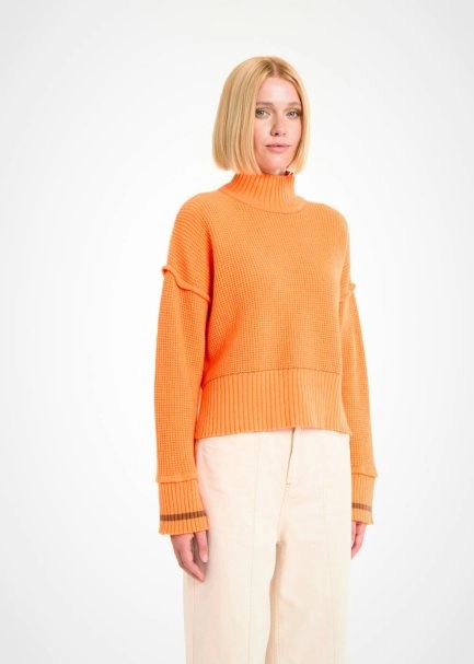 OVERSIZE CROP APRICOT SWEATER - 4
