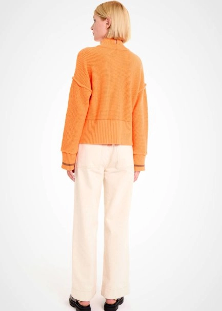 OVERSIZE CROP APRICOT SWEATER - 5