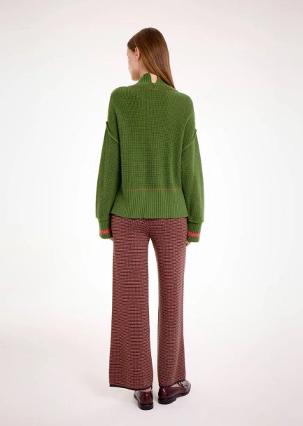 OVERSIZE CROP HERB GREEN SWEATER - 5