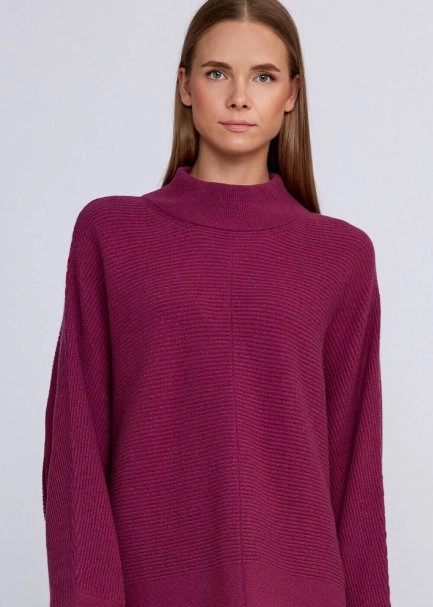 Oversıze Dik Yaka Pembe Kaşmir Triko - 7