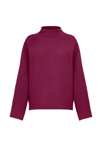 Oversıze Dik Yaka Pembe Kaşmir Triko - 8