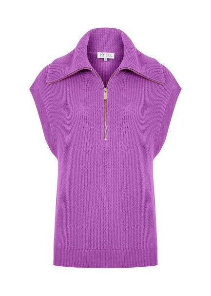OVERSIZE MAUVE KNIT VEST - 6