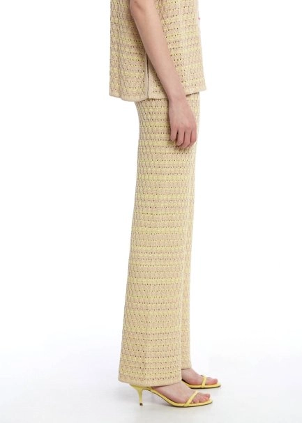 Özel Örgü Detaylı Triko Pantolon - 3