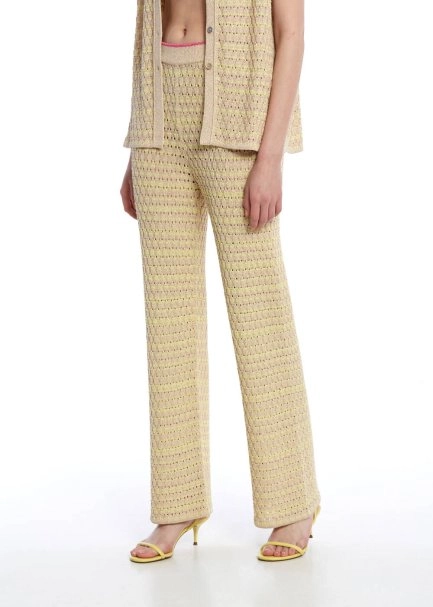 Özel Örgü Detaylı Triko Pantolon - 4