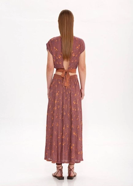 PALM PATTERNED KNIT SKIRT - 5