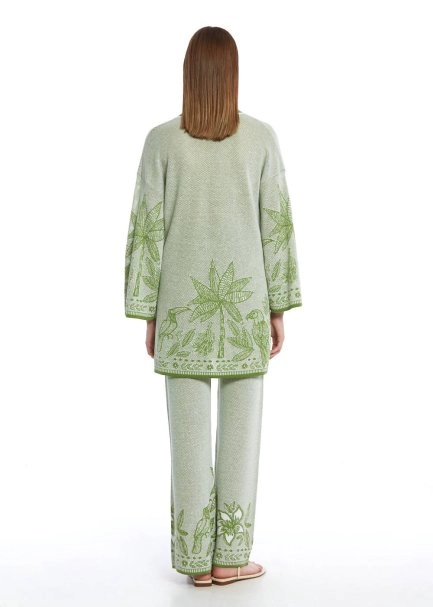 PALM TREE AND PARROT PATTERNED KNIT TUNIC - 5