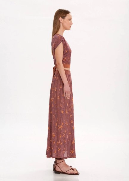 Palmiye Desenli Triko Etek - 4