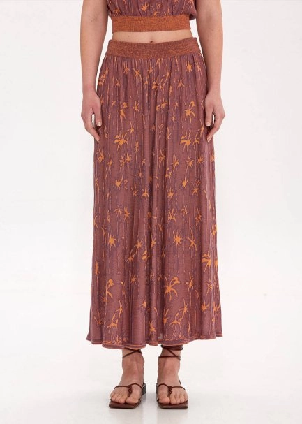 Palmiye Desenli Triko Etek - 2