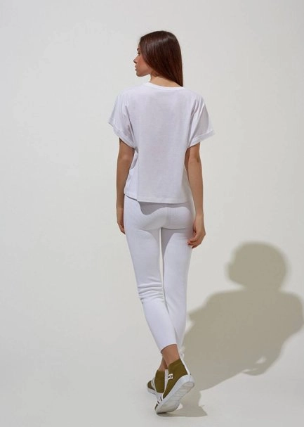 Pamuk Bisiklet Yaka Beyaz T-Shirt - 3