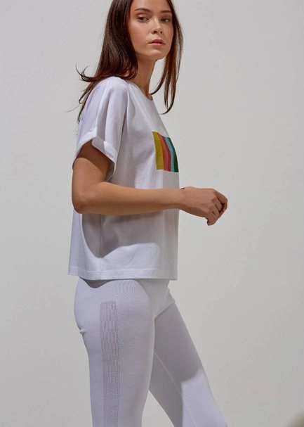 Pamuk Bisiklet Yaka Beyaz T-Shirt - 4