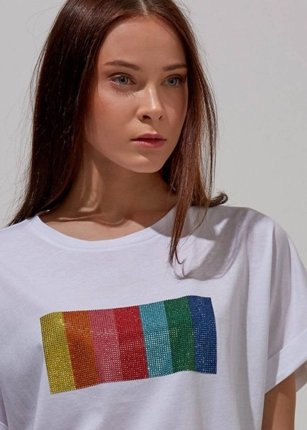 Pamuk Bisiklet Yaka Beyaz T-Shirt - 5