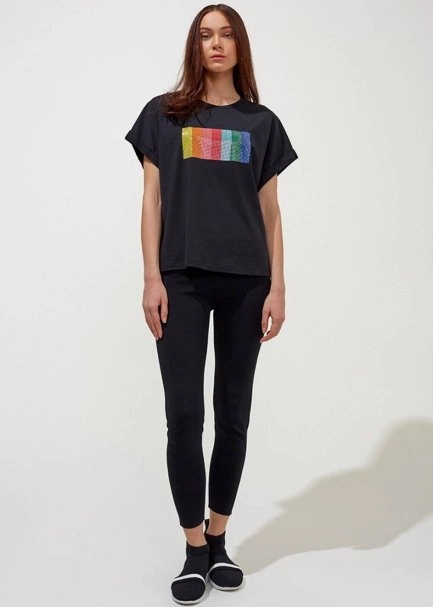 Pamuk Bisiklet Yaka Siyah T-Shirt - 2