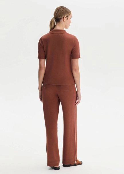 Pamuk İpek Karışımlı TARÇIN RENGİ Triko Üst - 5