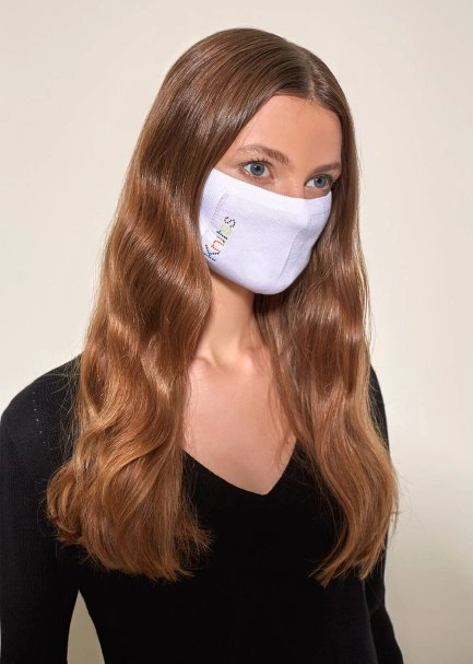 Pamuk Yıkanabilir Beyaz Triko Maske - 2