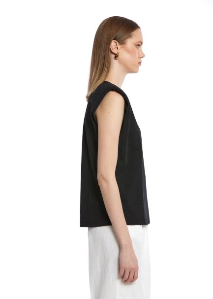 Pamuklu Basic Siyah T-Shirt - 4