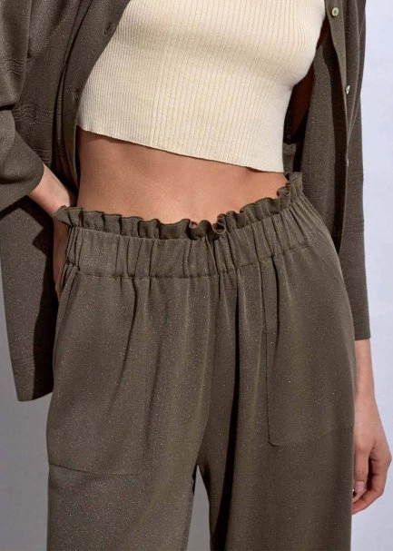 Paperbag Haki Triko Pantolon - 6