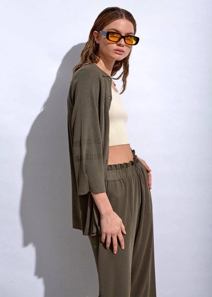 Paperbag Haki Triko Pantolon - 5