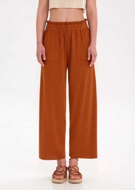 Paperbag Terracotta Knıt Pants - 1