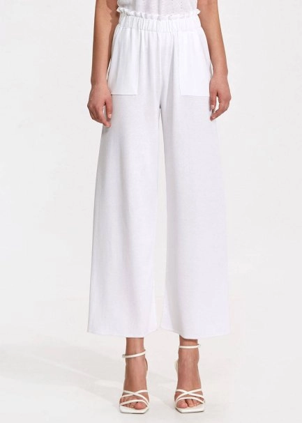 Paperbag Whıte Knıt Pants - 1