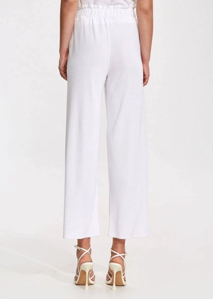 Paperbag Whıte Knıt Pants - 5