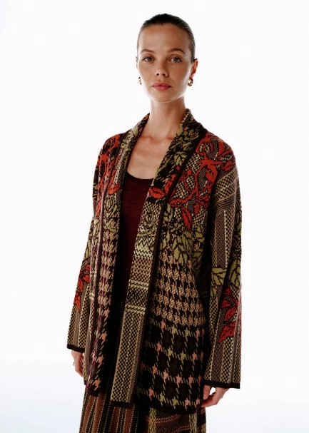 Patchwork Desenli Triko Hırka - 3