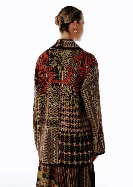 Patchwork Desenli Triko Hırka - 4