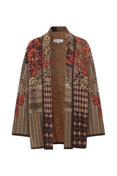 Patchwork Desenli Triko Hırka - 6