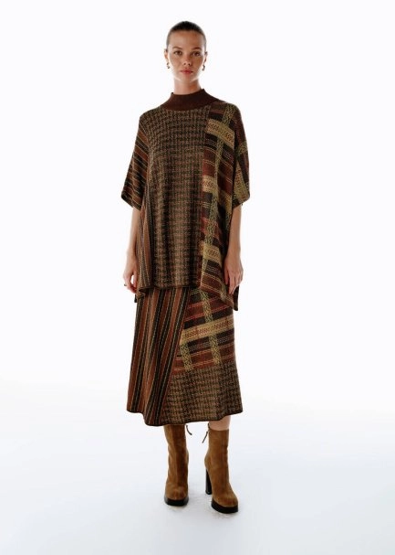 Patchwork Desenli Triko Tunik - 2