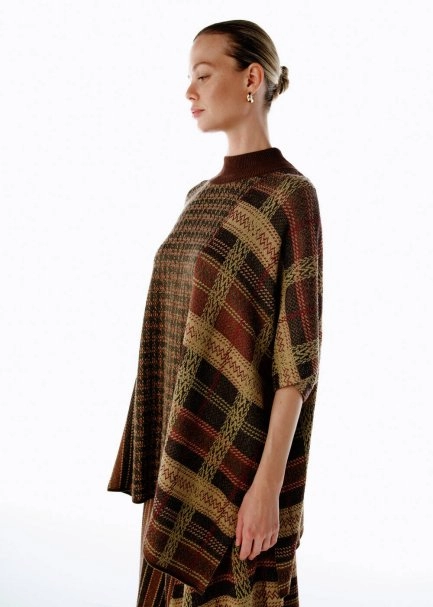 Patchwork Desenli Triko Tunik - 4